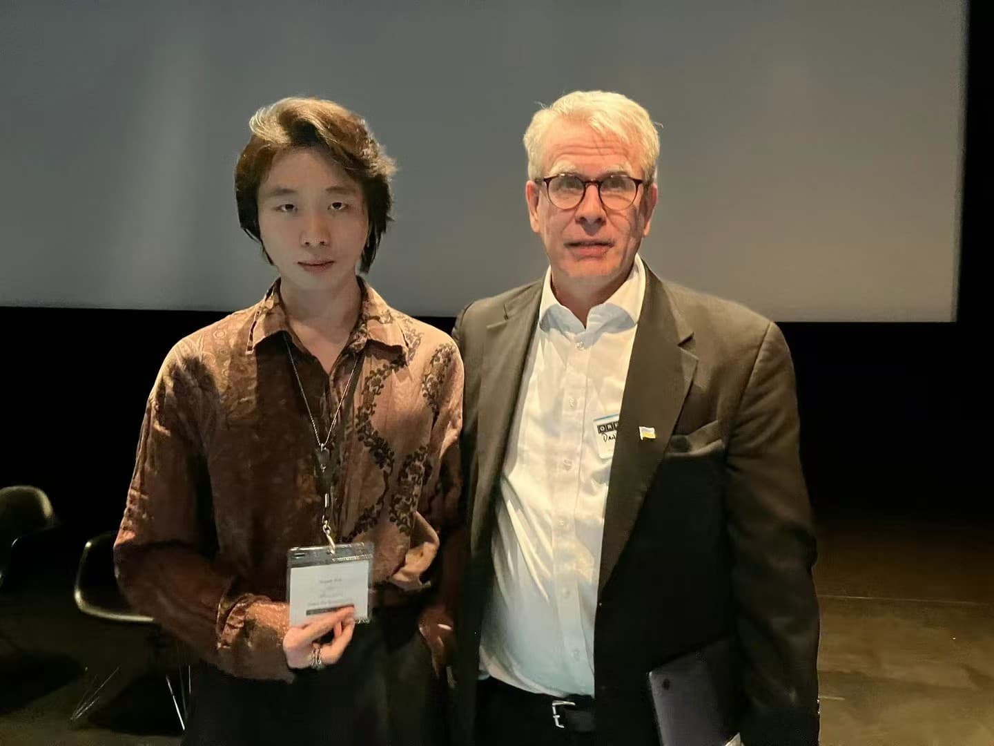 Vince Wen at a cinema studies event.